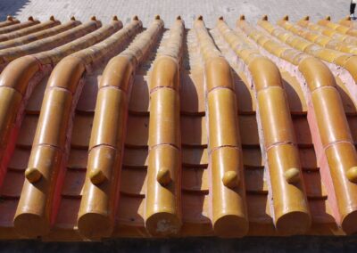 Gold-painted clay roof in the Forbidden City of Beijing, China.