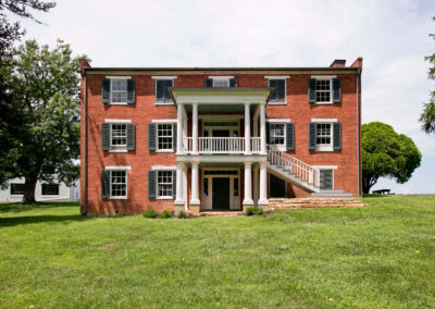 Photo of a custom walnut porch restoration at the Pritchard-Grimm Farm at the Kernstown, Battlefield in Winchester, VA.