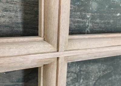 Wood window sash joint and muntin profile.