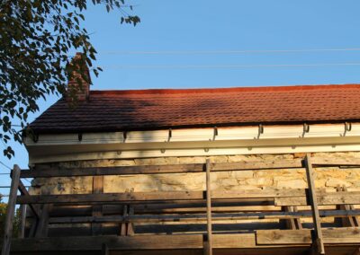 This is the Stone House Foundation, side-lap roofing in Stephens City, VA