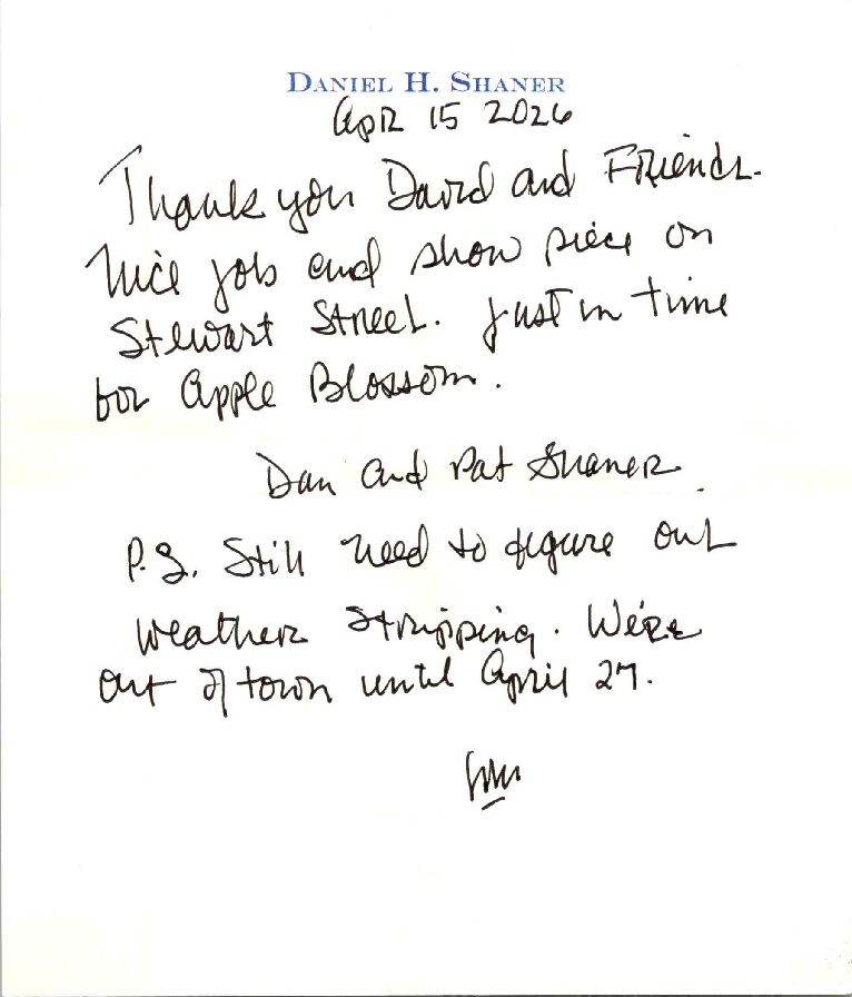 Dan shaner thank you